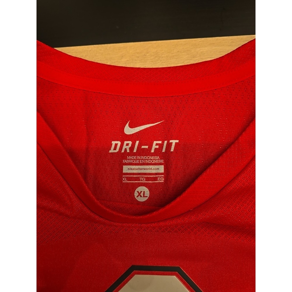 Nike Mens Shirt Ohio State Buckeyes Dri-fit XL‎ Red Elite Long Sleeve Excellent - Picture 2 of 8